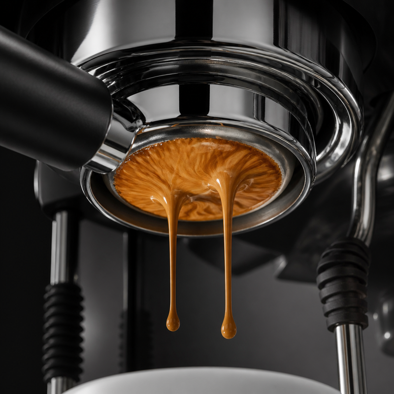 Como a estabilidade térmica do porta-filtro afeta o espresso