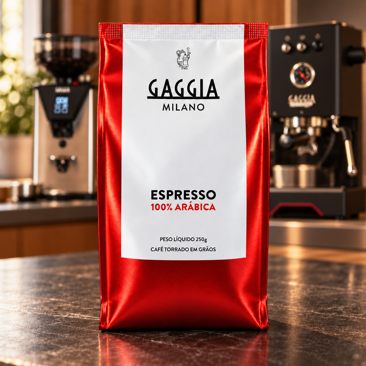 CAFÉ HOME BARISTA TORRADO EM GRÃO GAGGIA - 250g