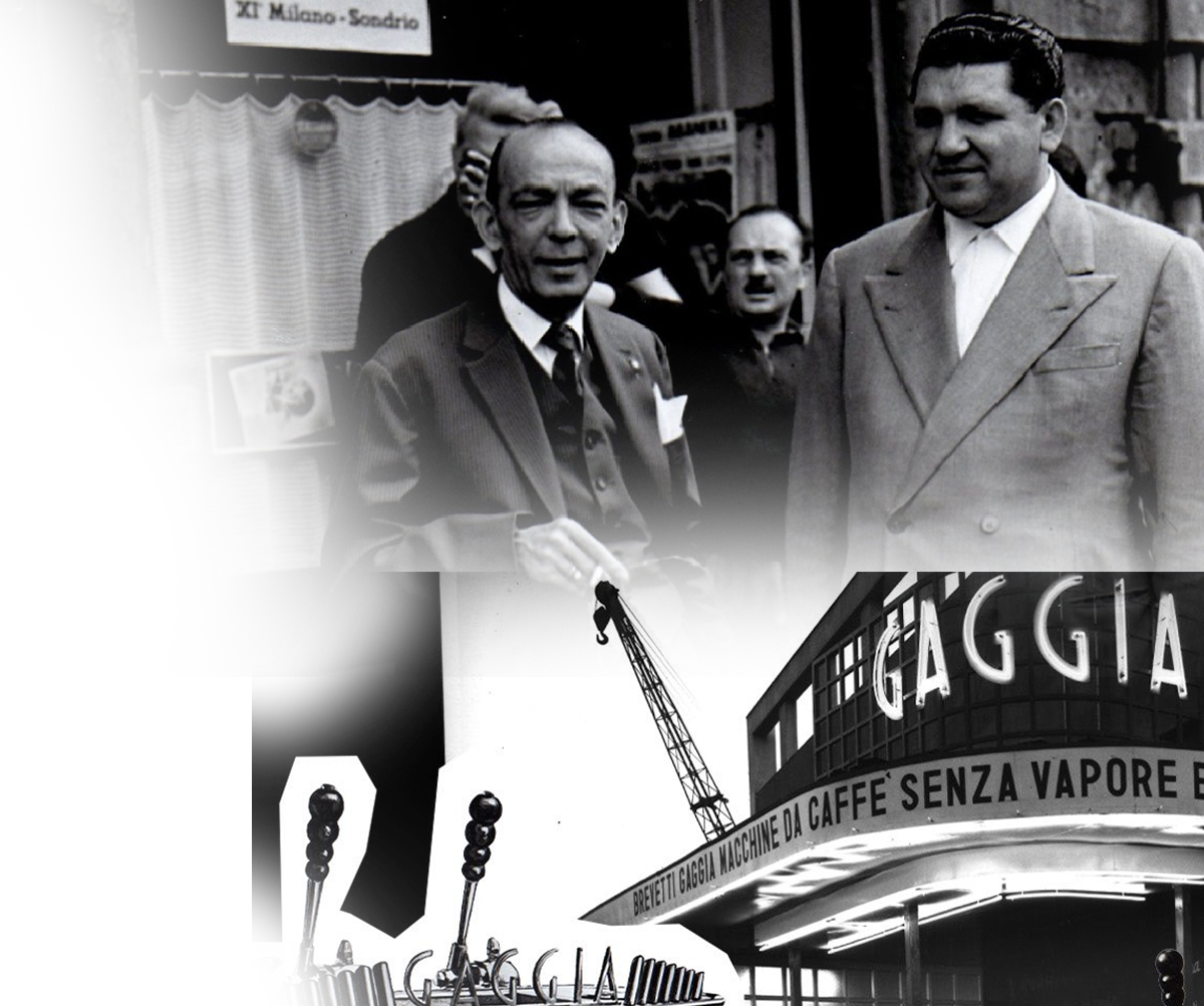 Achille Gaggia e a fachada histórica da Gaggia em Milão